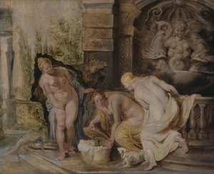 De Dochters van Cecrops ontdekken Erichthonius, ca. 1615 door Peter Paul Rubens